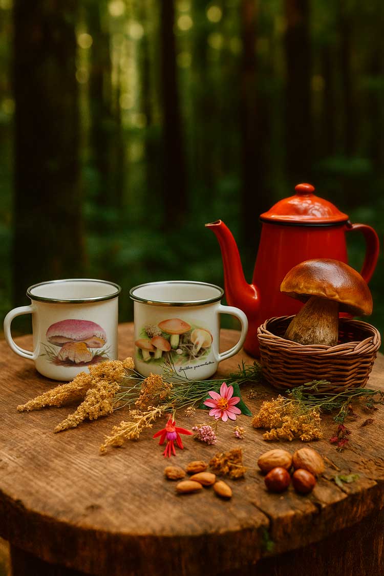 Pack 2 tazones enlozados Suillus granulatus & Boletus loyo