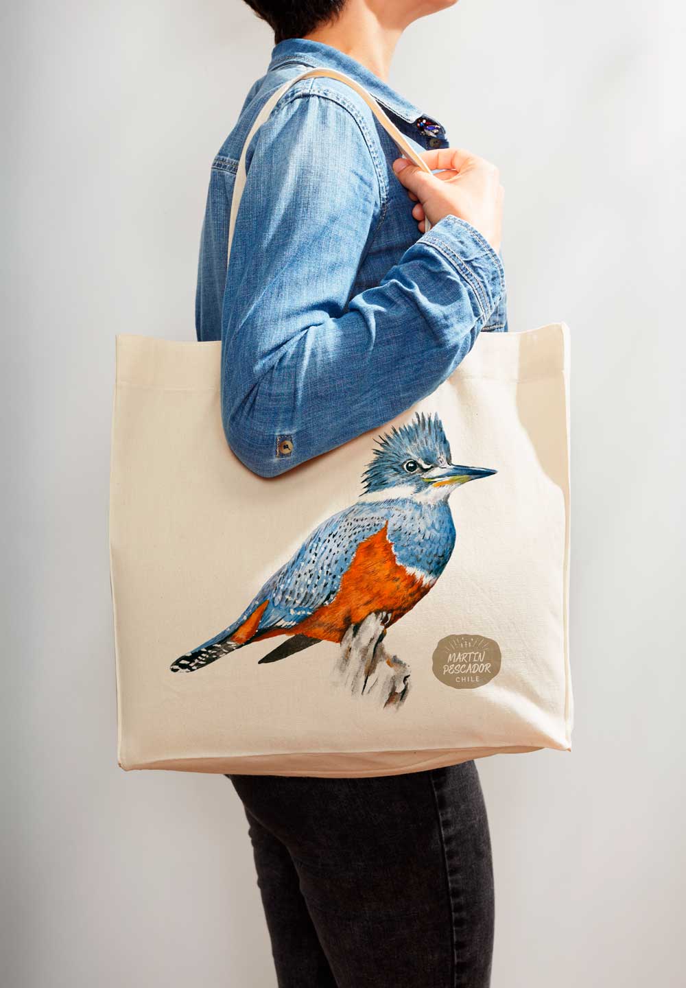 Tote bag algodón Martín Pescador