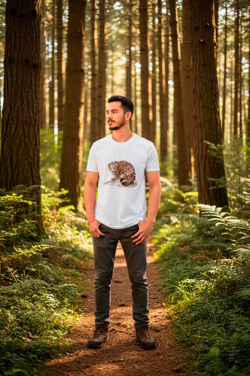 Polera ilustrada Gato Huiña