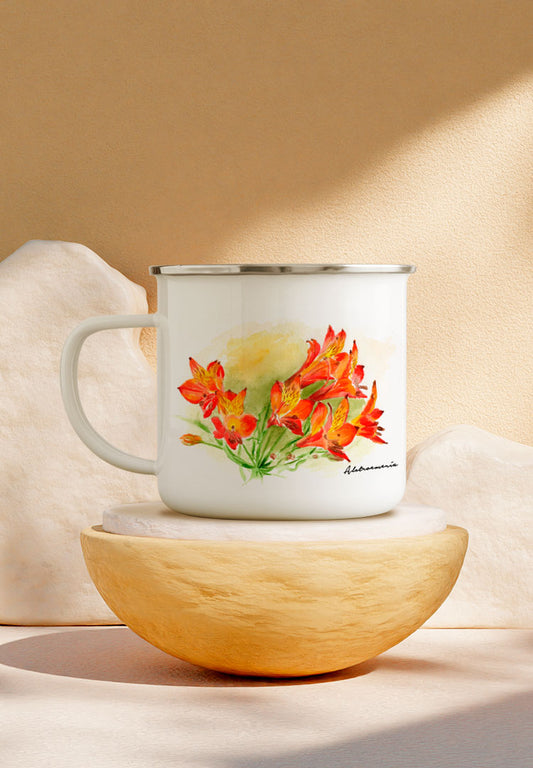 Tazón enlozado Alstroemeria