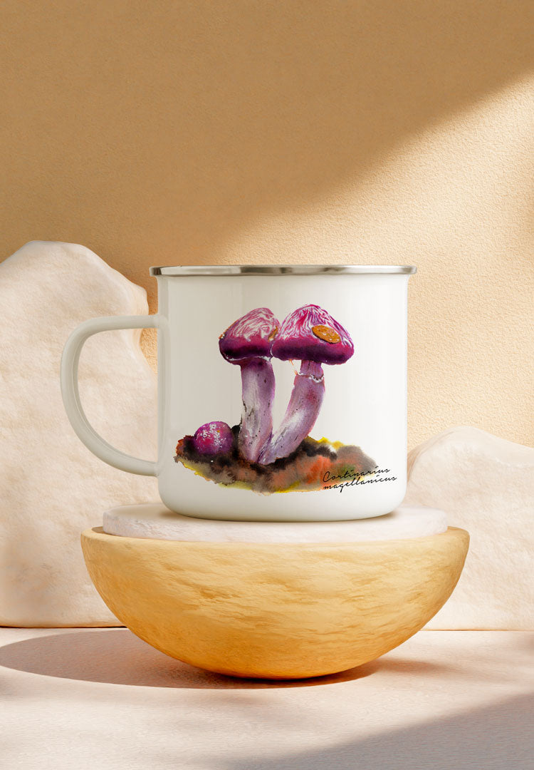 Tazón enlozado ilustrado Cortinarius magellanicus