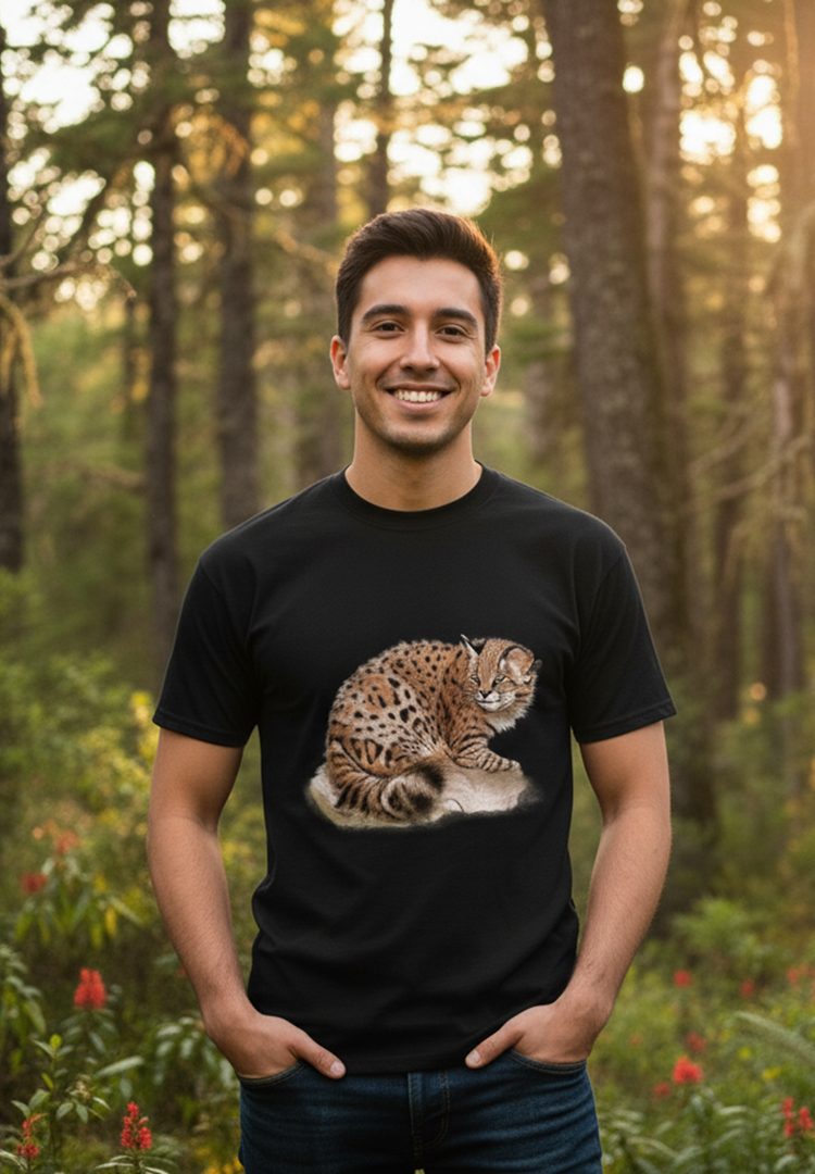 Polera ilustrada Gato Huiña