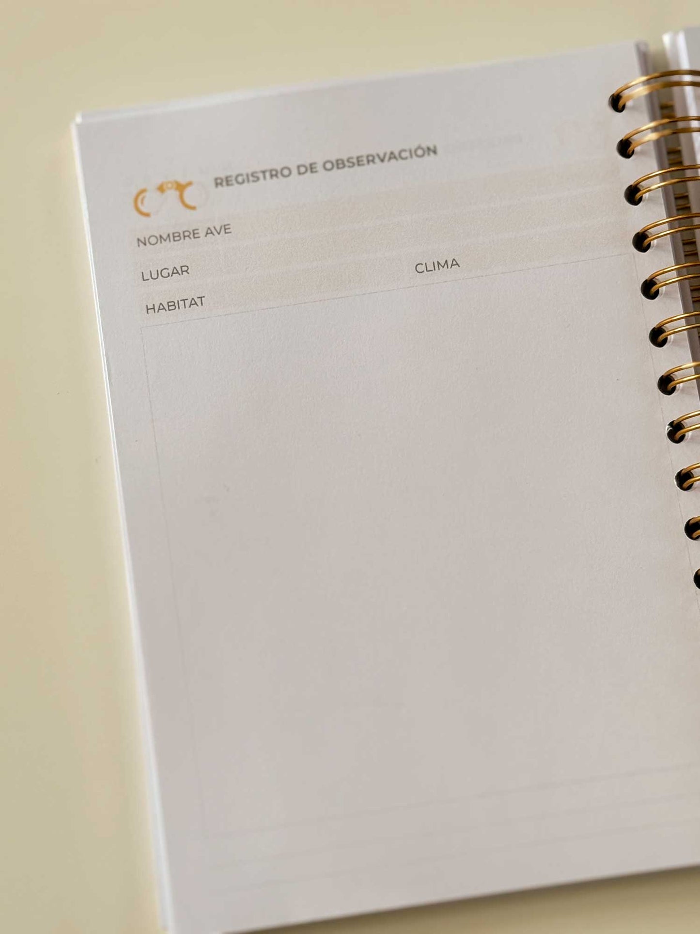 Cuaderno de avistamiento de aves