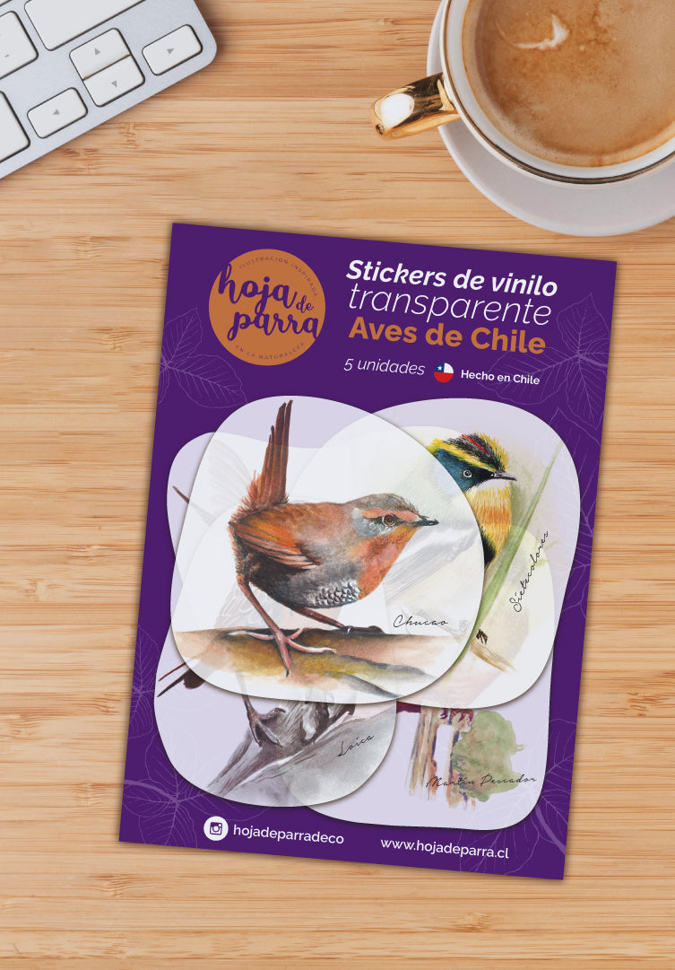 stickers transparentes de aves