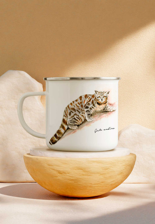 Tazón enlozado Gato Andino