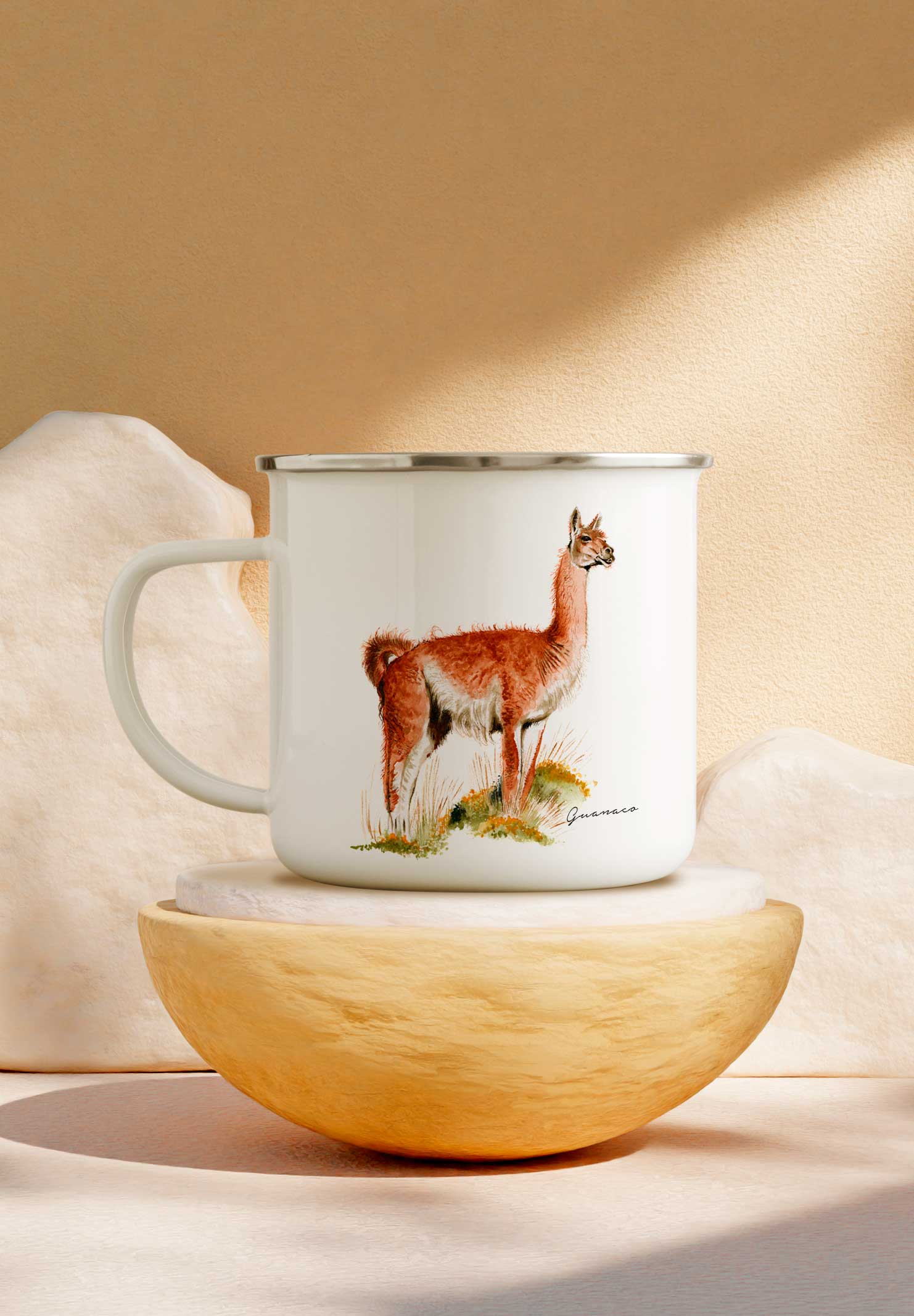 Tazón enlozado Guanaco