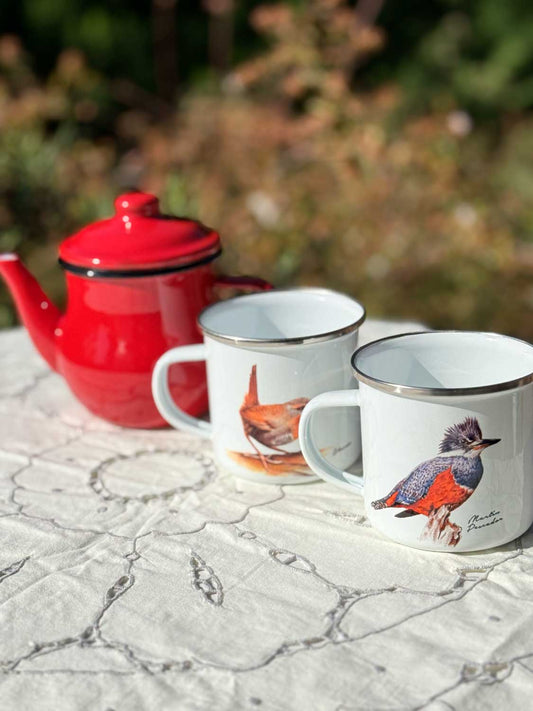 Set de Té Enlozado: Tetera con filtro + 2 Tazones